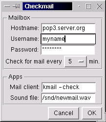 checkmail setupdialog